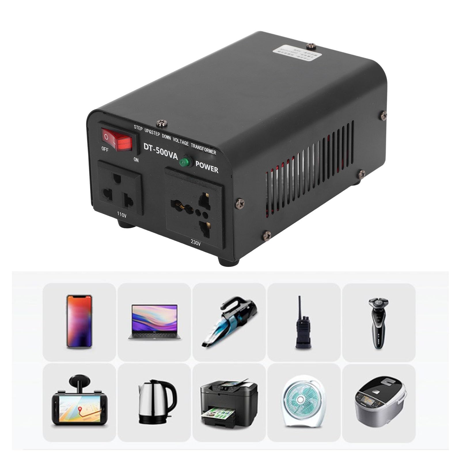 Trasformatore di Tensione Convertitore di Potenza 500 W 110 V a 220 V Boost e Trasformatore Adattatore di Alimentazione da 220 V a 110 V (Spina europea)