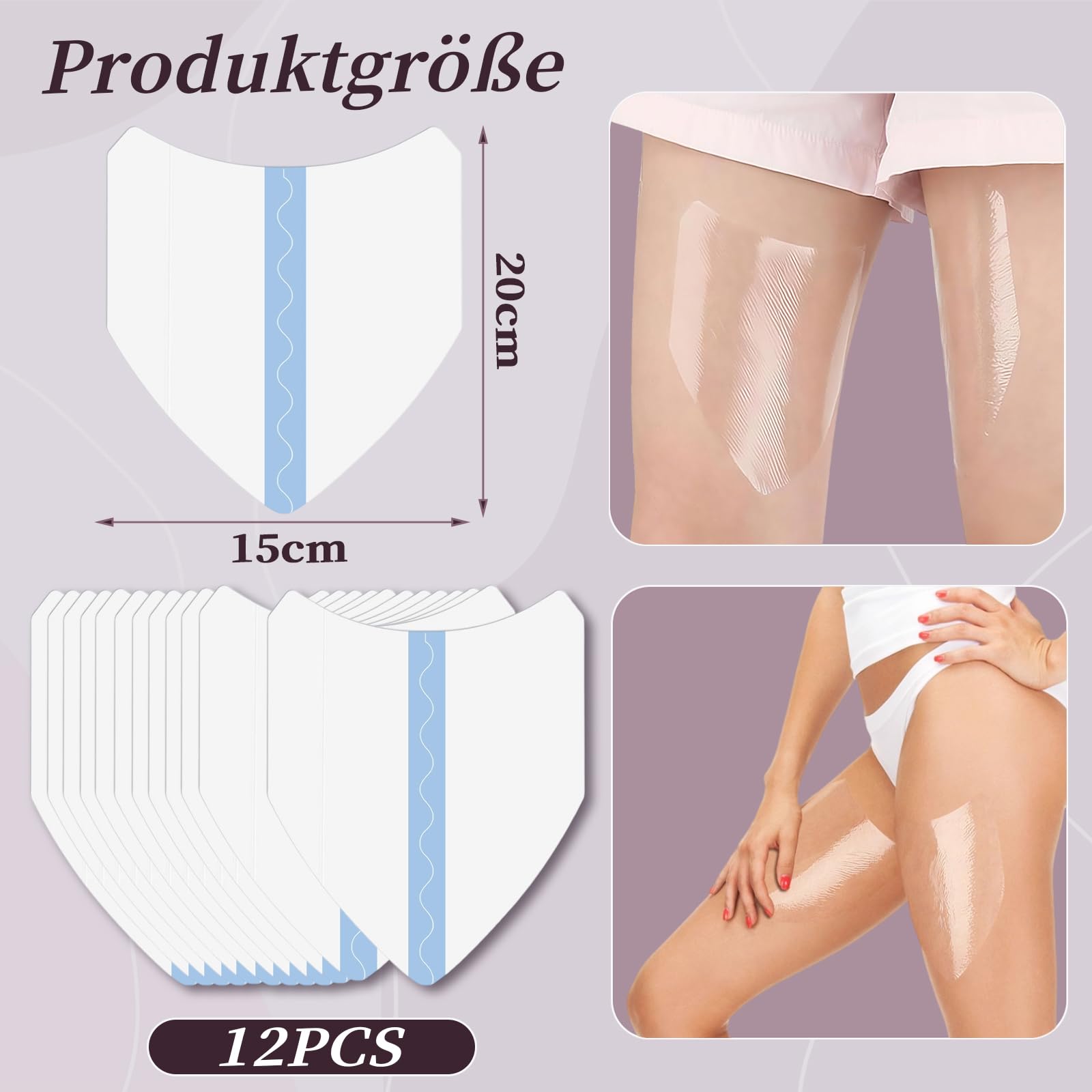 Parches antirozaduras para muslos 12 unidades protección invisible mujer almohadillas antifricción transpirables