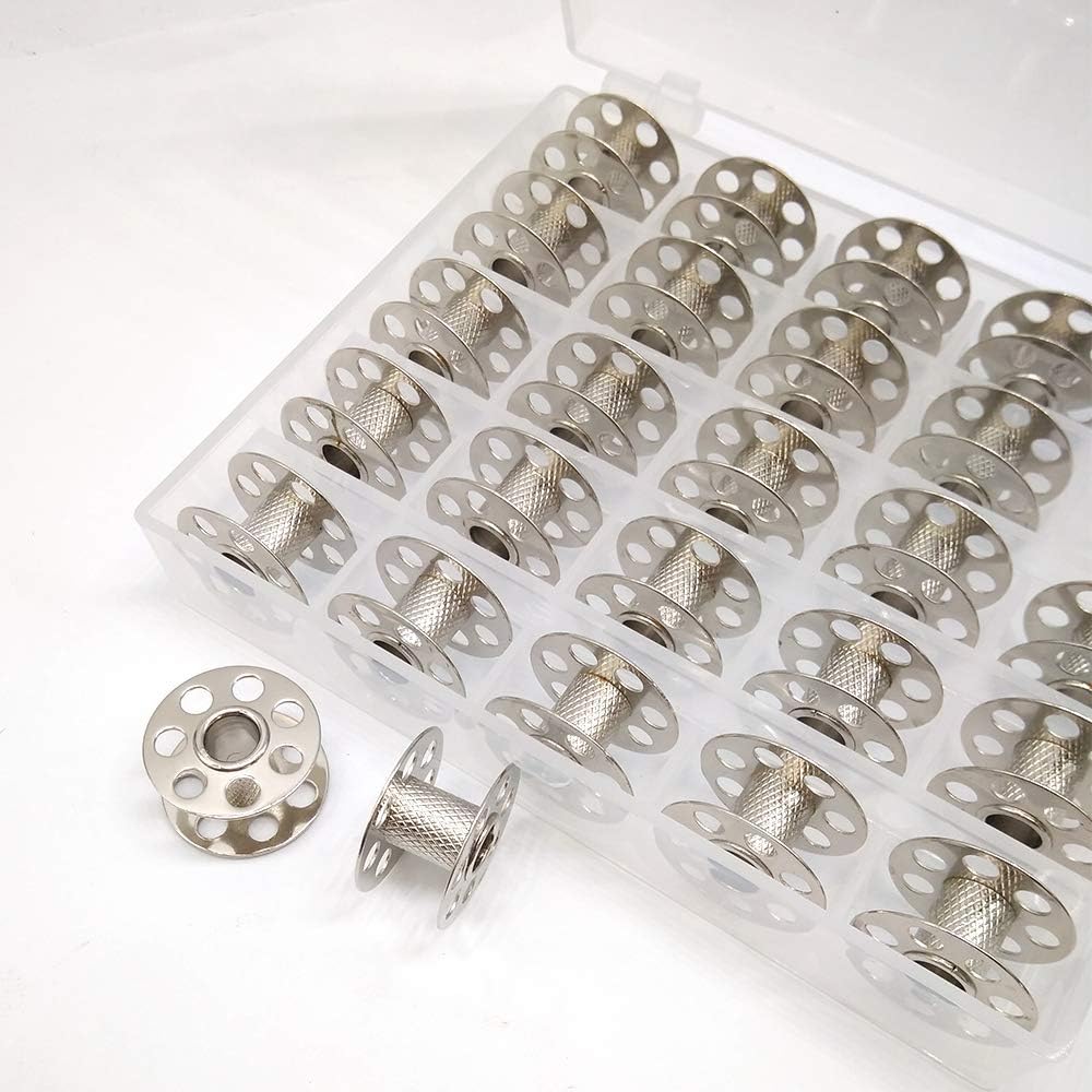 HONEYSEW 25PCS Metal BOBBINS with Clear Box # 0115367000-B Alt# 0015367200 for Bernina bobbins (25pcs with Clear Box)