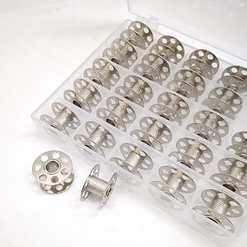 HONEYSEW 25PCS Metal BOBBINS with Clear Box # 0115367000-B Alt# 0015367200 for Bernina bobbins 25pcs with Clear Box
