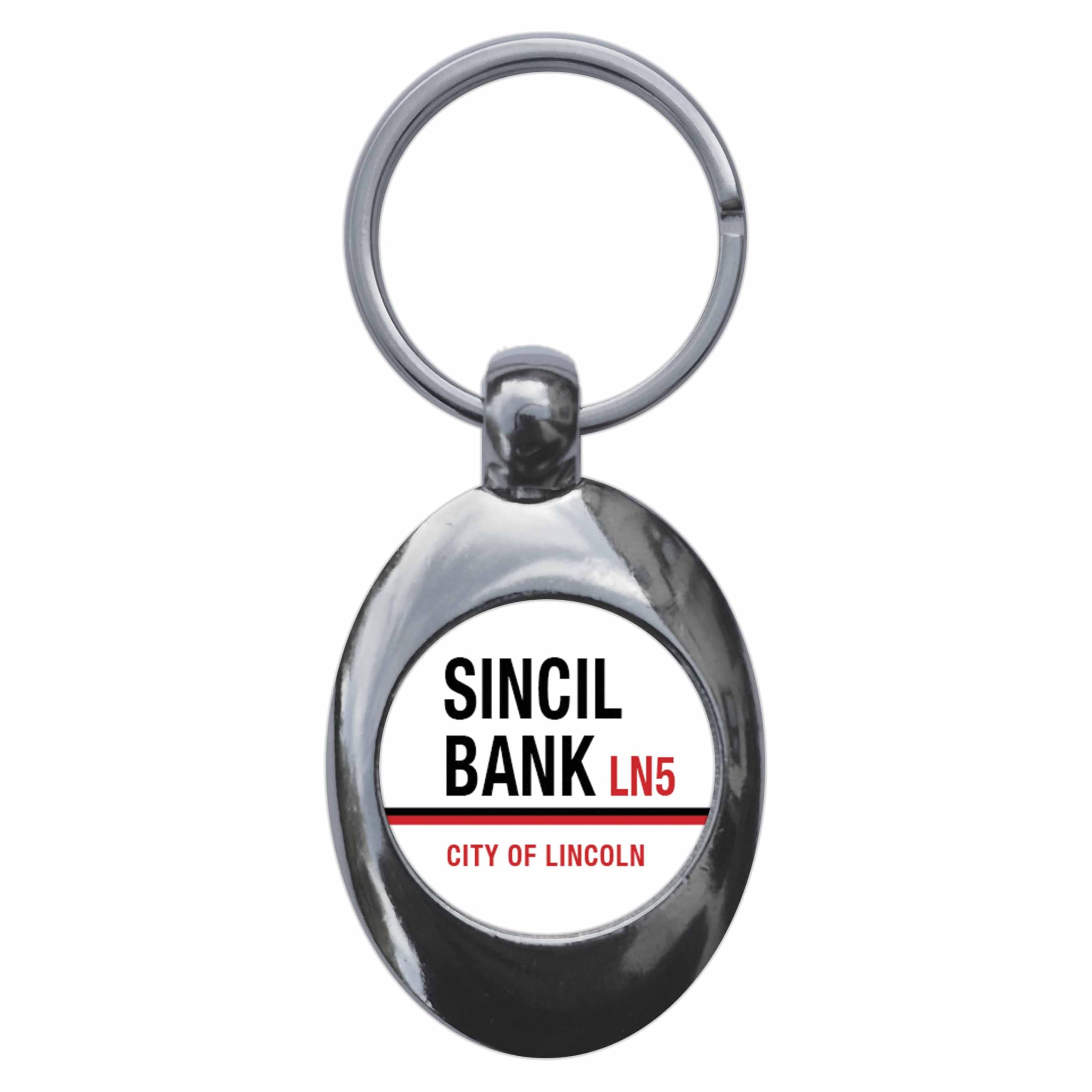 Ozorath Sincil Bank LN5 Lincoln Road Sign Keyring Keychain Key Ring Chain With Trolley Coin