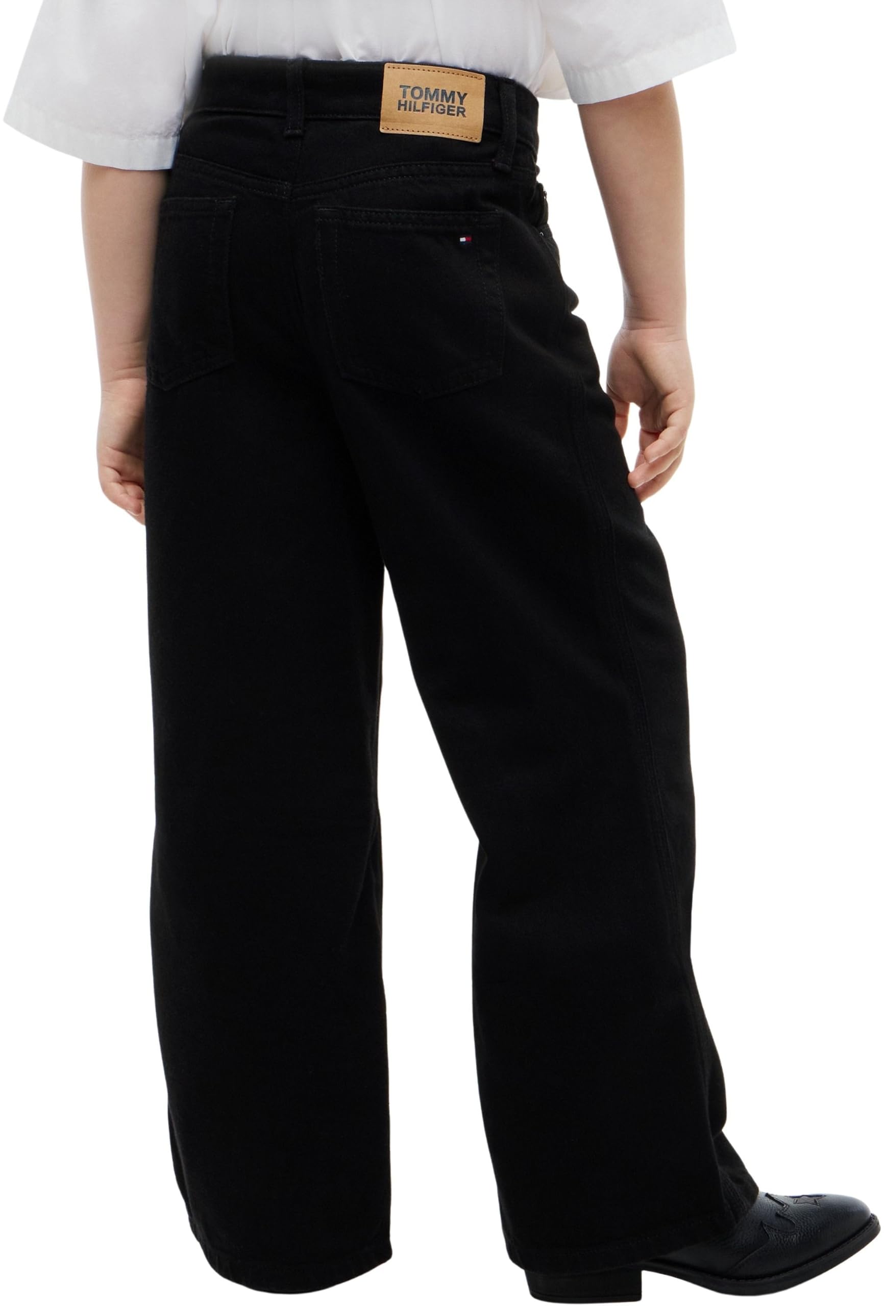 Tommy Hilfiger Girls Mabel Black Jeans KG0KG09622 Loose, Denim, 12 Month