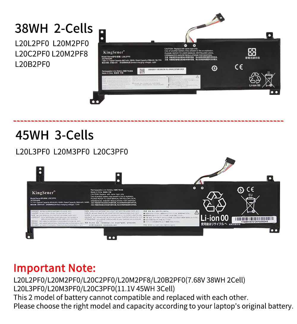 L20C2PF0 Batterie pour IdeaPad 3-14ITL6 3-15ITL6 3-17ITL6 38Wh