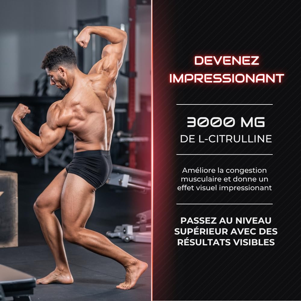 Pre Workout Power Up@ | Booster pump puissant avant entrainement musculation homme pour améliorer force et concentration | Complément alimentaire Preworkout boisson énergisante poudre | Fruits rouges