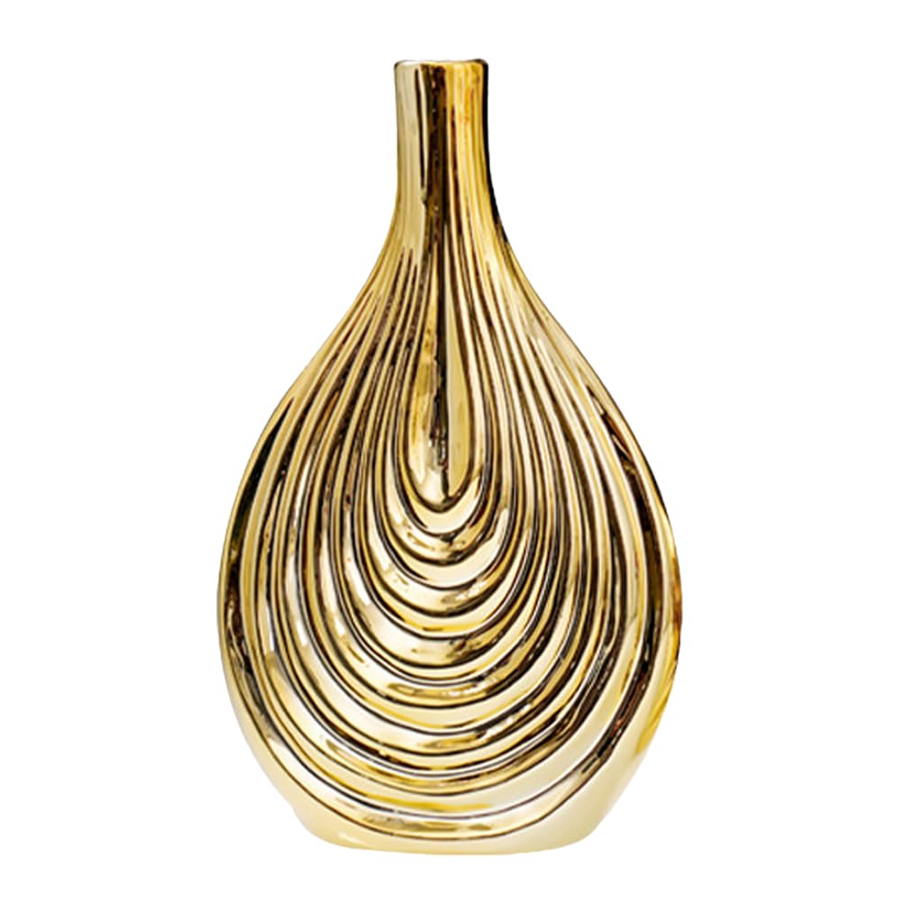 Vase en céramique dorée moderne, le cadeau design idéal pour une crémaillère