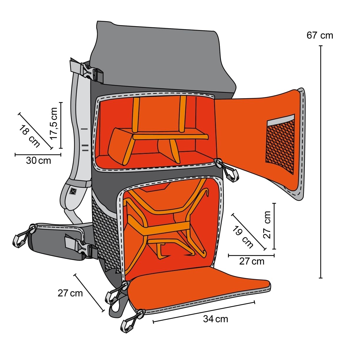 Mantona Elements Pro Kamera und Drohnenrucksack dunkelblau/grün/orange