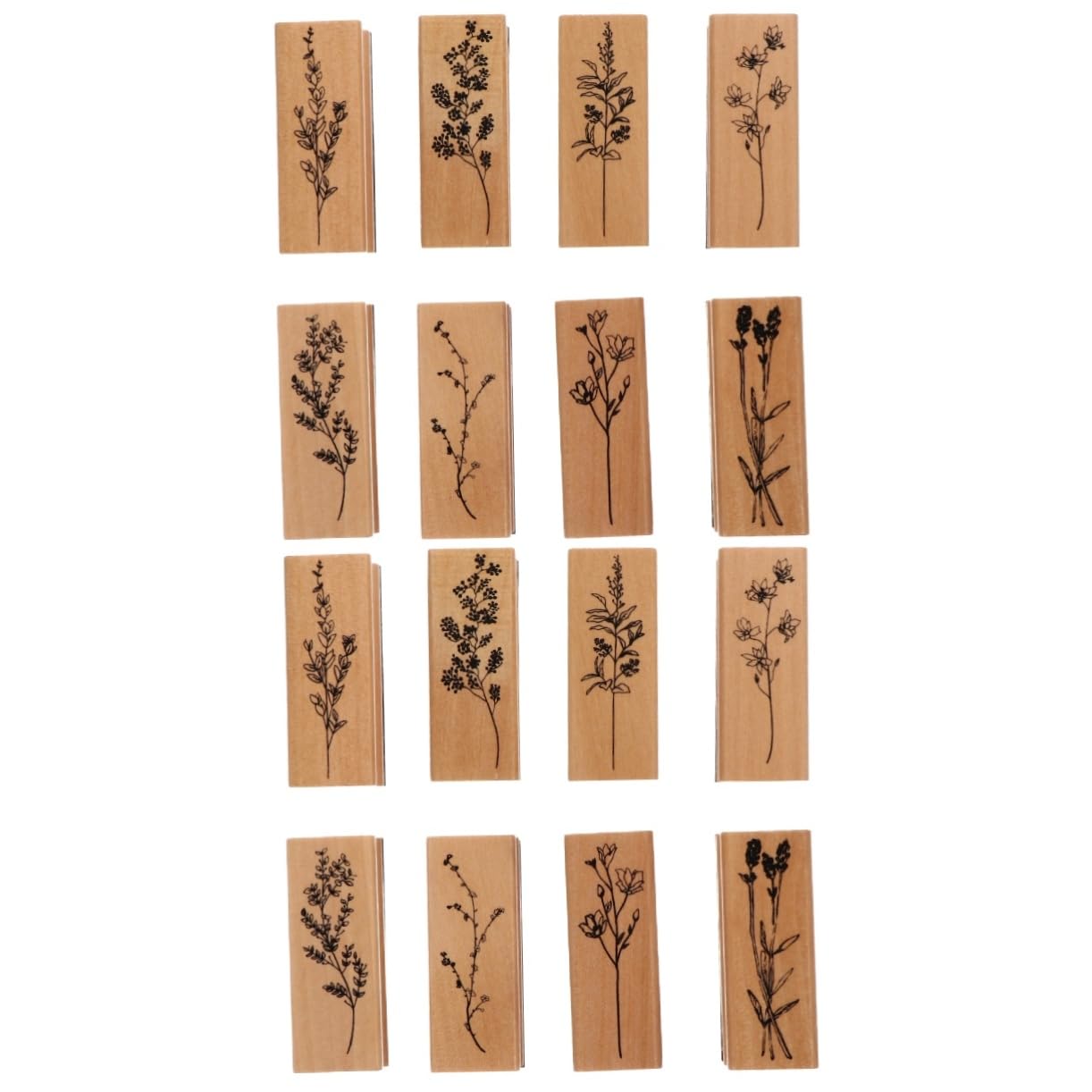 ARTIBETTER 2 Sätze Blumen Setzen Stempel Journaling Name Vintage-stempel Tagebuchstempel Holzstempel Selber Machen Diy Sammelalbum Stempel Briefstempel Diy-bastelstempel Hölzern 8 Stück * 2