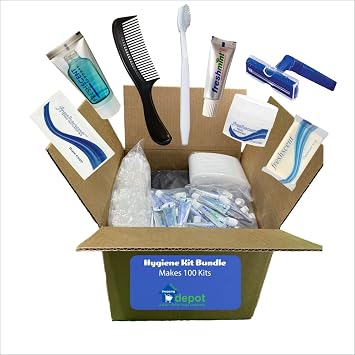 Hygiene Kit Bundle 8 Piece Supplies to Make 100 Kits