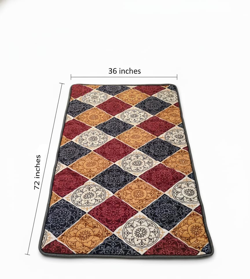 Image of K25 Cotton Floor Bed Mattress with High-Density Foam for Extra Bedding | Lightweight Reversible Portable Rolling Mat for Travel Yoga Outdoor & Camping (Size: 72x36x0.8 Inch, Multicolor)