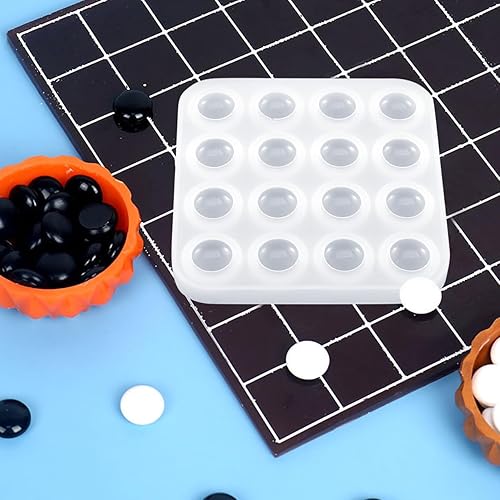 Miniatura 2 de DIY Go Game Molde de silicona para manualidades Moldes de forma para piezas de juego Go Fácil liberación sin pegarse