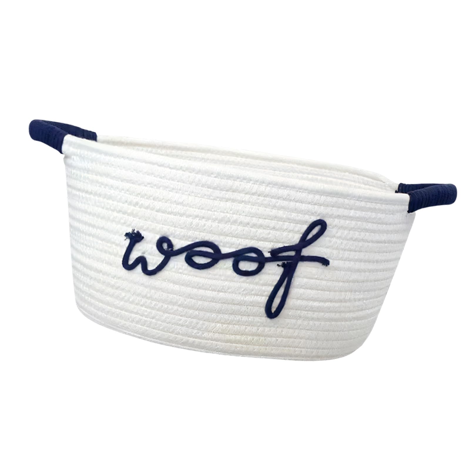 Multi Purpose Pet Holder Basket Woven From Cord Showcasing Dog Theme Design Friendly Pet Planner