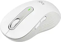 Mouse Sem Fio Logitech Signature M650 L com Design de Tamanho Padrão, Clique Silencioso, Botões Laterais Personalizáveis, Conexão USB e Bluetooth - Branco