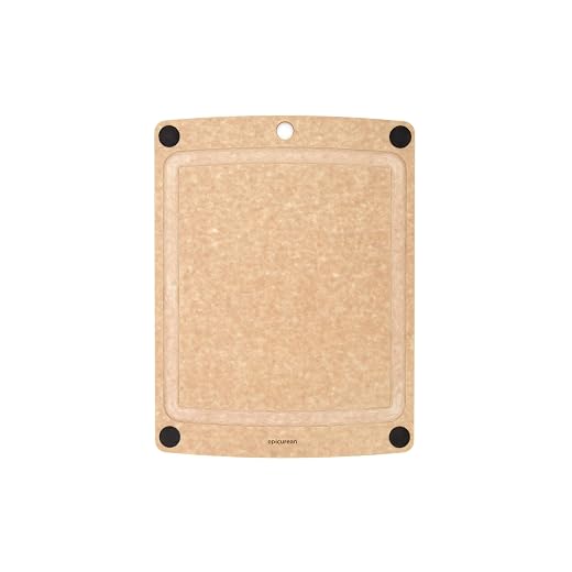 Epicurean All-In-One Cutting Board with Non-Slip Feet and Juice Groove, 14.5" × 11.25", Natural/Black