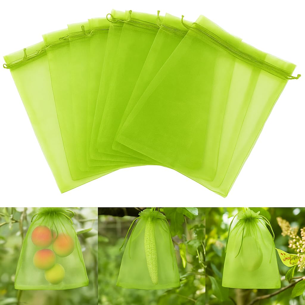 100 Piezas Bolsas para Uvas en Parra, Bolsas Uvas Proteccion 30x40cm, Malla de Protección de Frutas de Organza para Proteger Los Racimos de Uvas de Avispones y Antipajaros