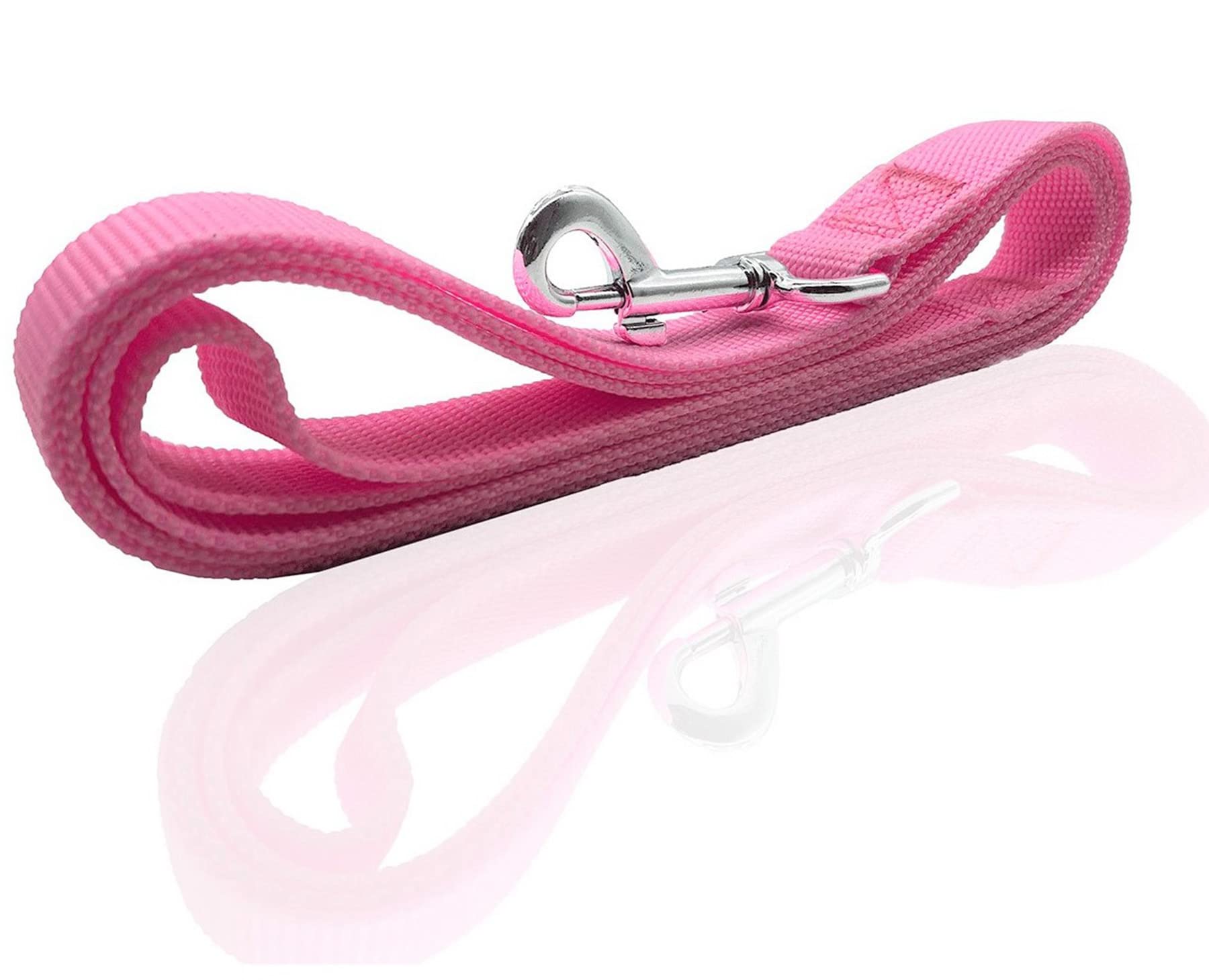SALO Correa de nailon duradera para perro de 16 pies de largo, correas de entrenamiento para perros medianos y grandes, 1 pulgada de ancho (rosa)