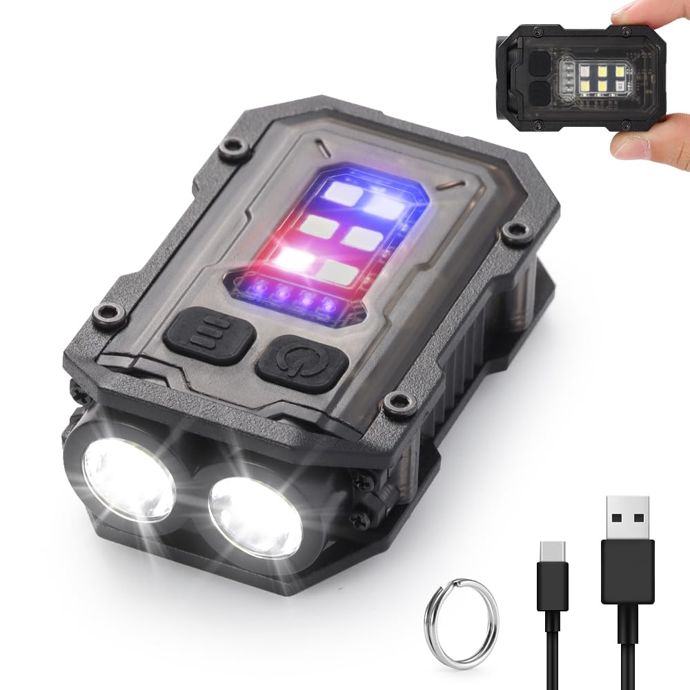 stvono Mini EDC Flashlight, Small Powerful Keychain Flashlight with Sidelight, High Lumens 800lm, USB-C Rechargeable, Keychain Light with Clip - 8