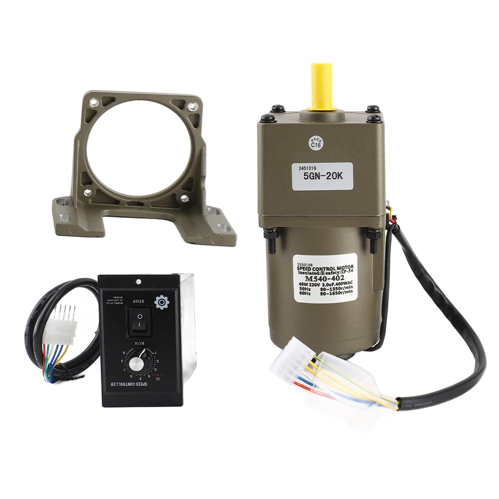 Semme Motor de Engranaje Asíncrono Monofásico de CA 40 W con Velocidad Vibración de bajo Ruido Energéticamente Eficiente para Máquinas Herramienta de Embalaje e Industrias de Transporte (Relación de