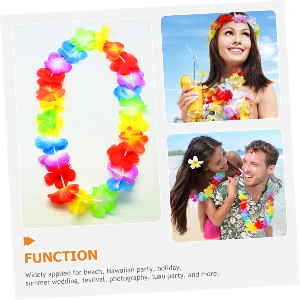 Guirnalda Hawaiana de Tela 50 Piezas para Fiesta Playa