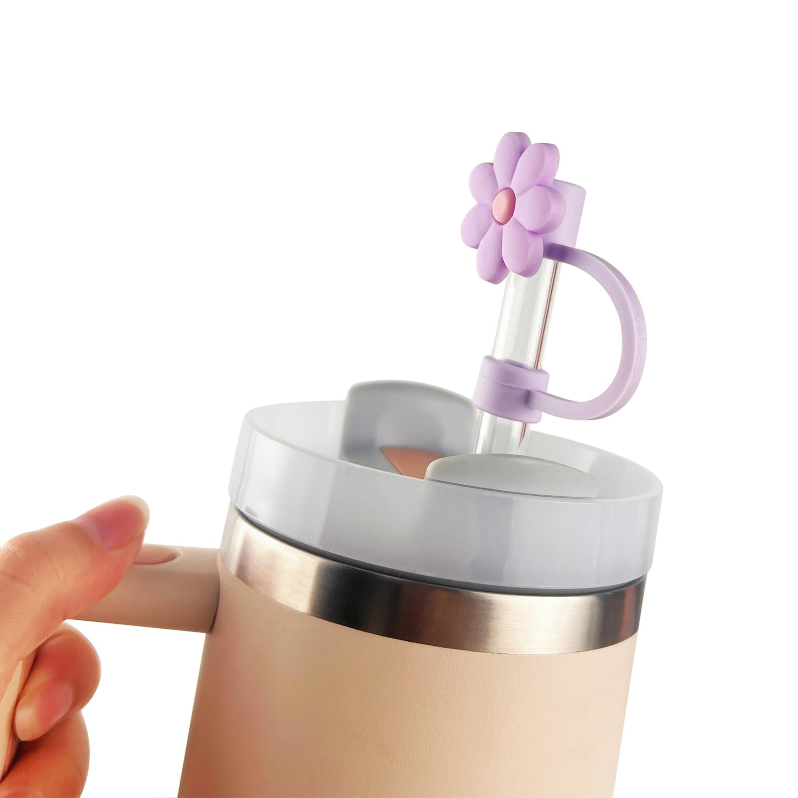 5Pcs 0.4in/10mm Diameter Silicone Straw Covers Cap Compatible with Stanley 20 30&40 Oz Cup, Straws Topper for Stanley 40 Oz Tumbler with Handle, Dust-Proof Straw Caps for Water Bottle