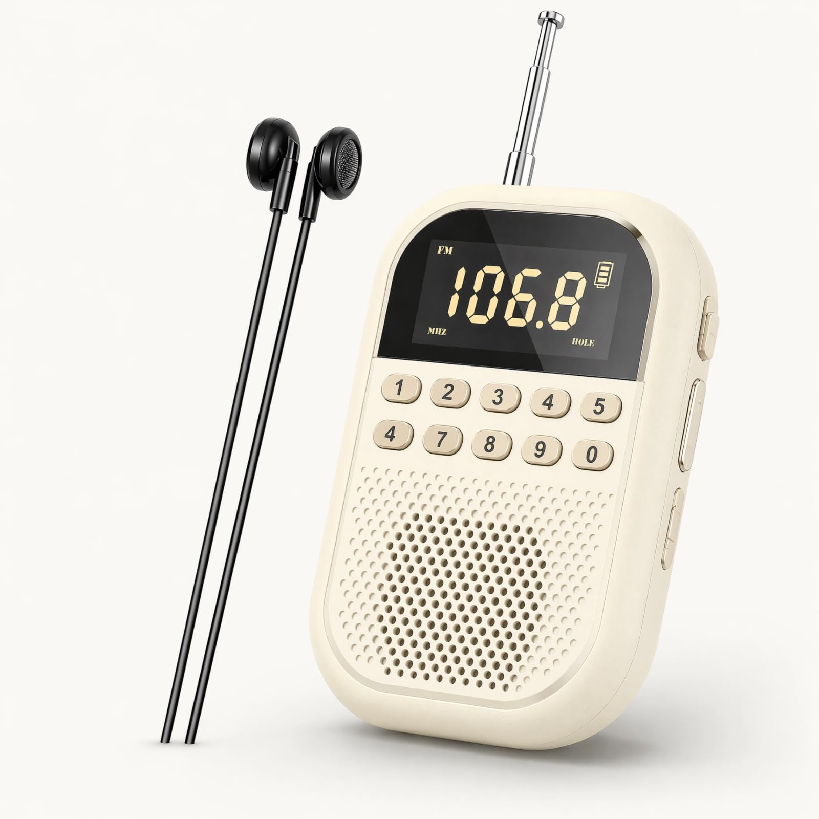 Pocket AM FM Bluetooth Rechargeable Mini LED Radio for Seniors Outdoor | Long Antenna 30 Preset Stations, 1100mAh 30H Playback, Built-in Speaker Type-C Charging with Headphones TF Card Slot, Black-image-48