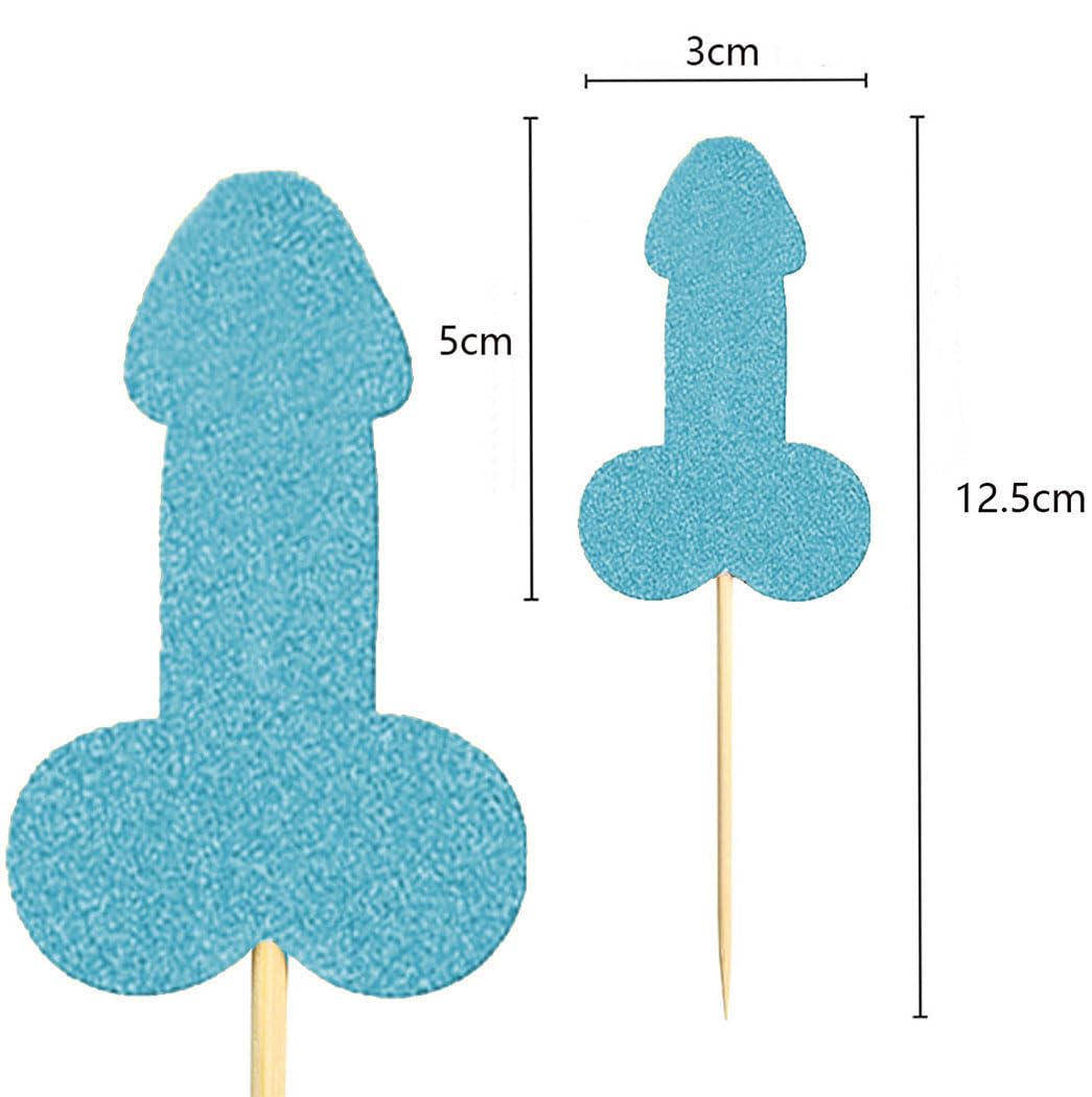 12 Pcs Prank Bachelorette Party Cake Cupcake Topper Decoration Gender Glitter Pick for Hen Bridal Shower Engagement Supplier Favor Game Tool Decor Set Y8 - Image 2