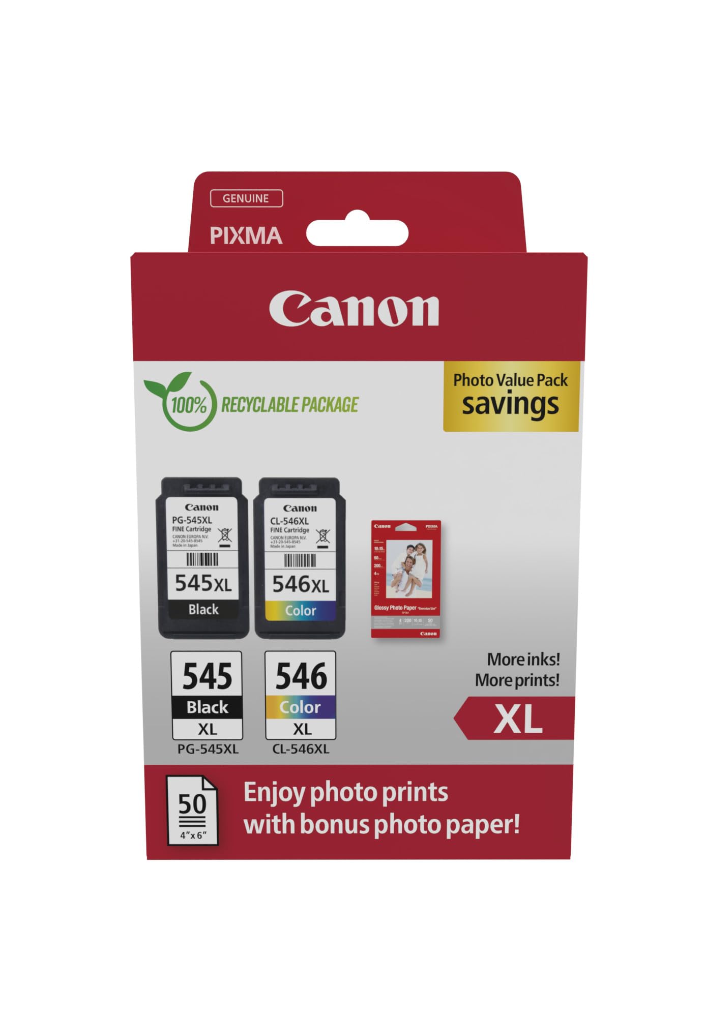 Canon PG-545XL / CL-546XL Original Ink Cartridges for PIXMA MG2950