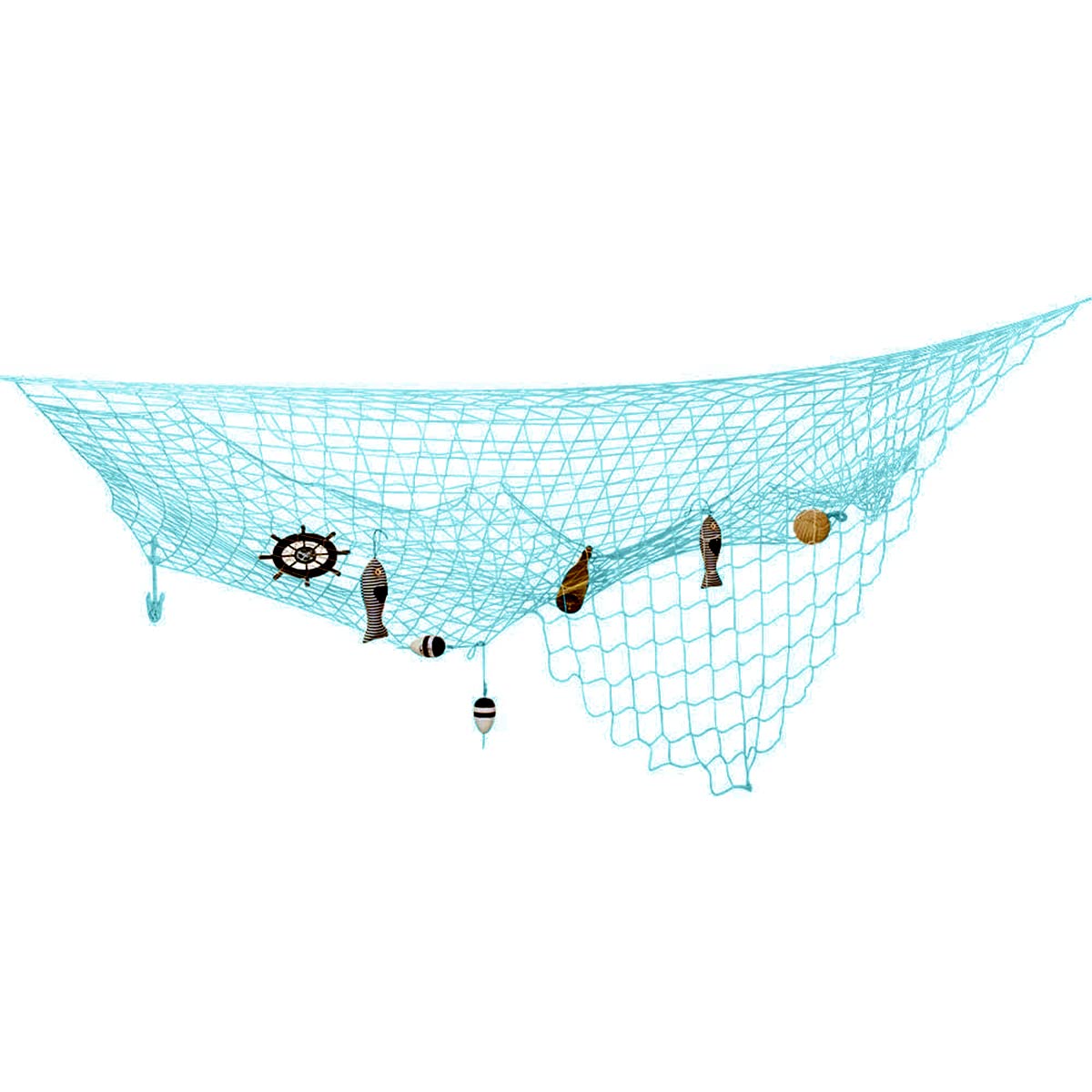 XREE Rete da Pesca Decorativa, Rete da Pesca Decorativa da Parete Rete da Pesca Cucita a Mano con 40 Clip 20 Chiodi Senza Traccia per Compleanno Festa