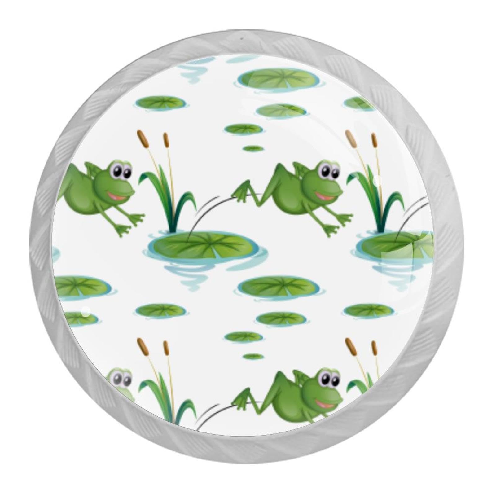 Tqmspg 4 Pieces Drawer Pulls Frogs Pattern Door Knobs Dresser Handles for Kitchen Wardrobe Cupboard Hardware Furniture
