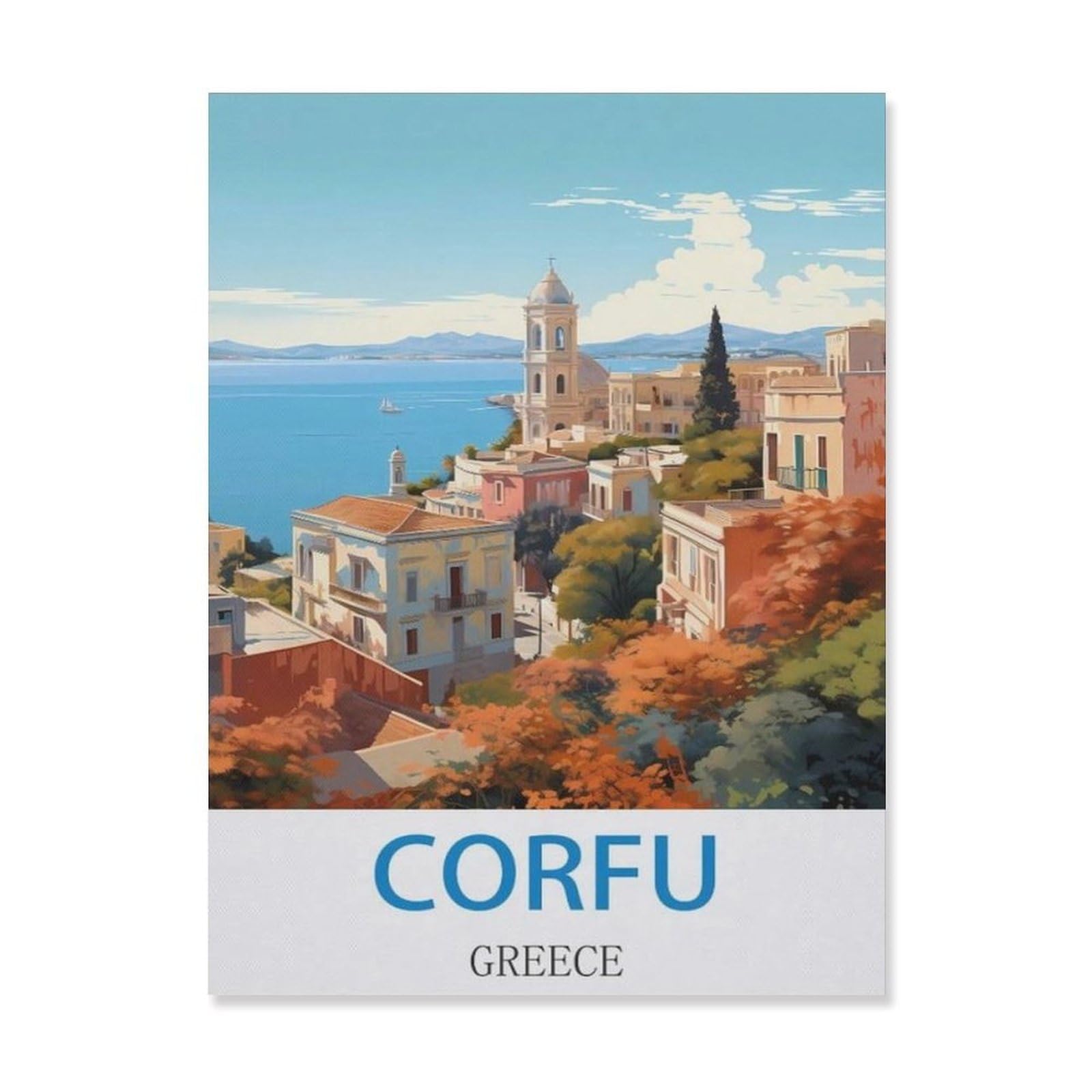 Vintage Art Metal Signs Funny Sign，Corfu Greece(15x30cm）