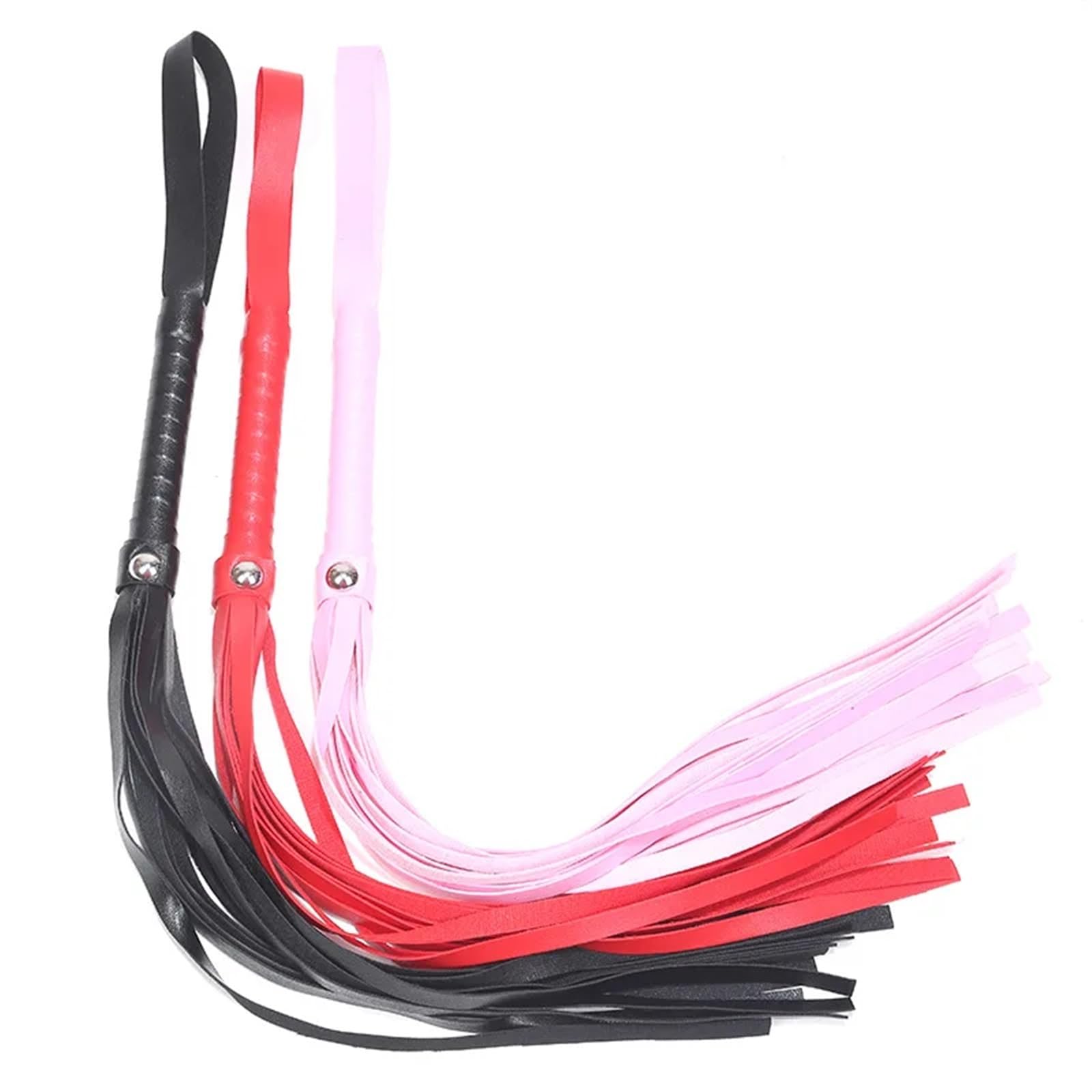 Látigo de esclavo Juegos for adultos Juguetes sexuales de esclavitud for mujeres Anillo de pene Azotador Paleta Azotes Restricciones de esclavitud Látigos Coqueteo(Black-30cm)