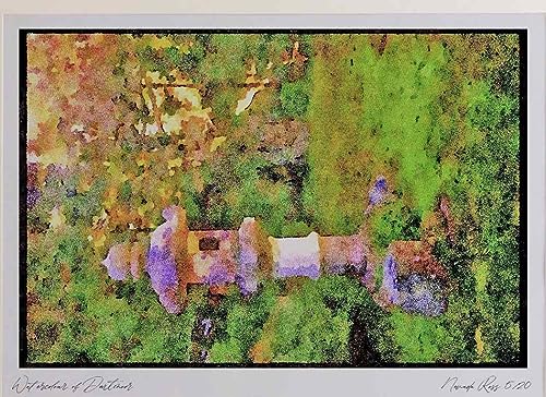 Japanese Japan Garden 334014 - Kyoto-tall Stone Lantern On Moss Watercolour Picture Limited Edition A3