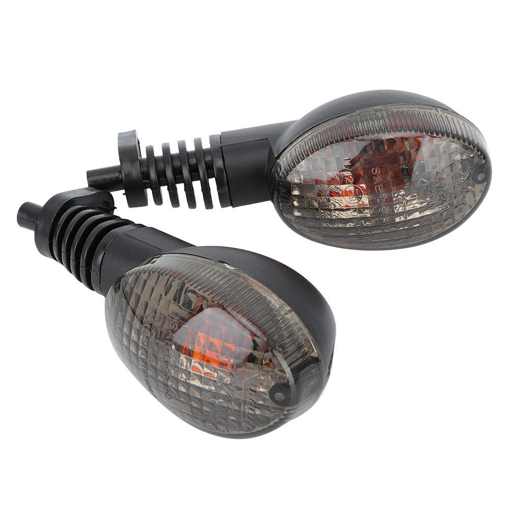 Intermitentes Moto, Qiilu Lámpara de luz de señal de giro 2PCS apta para modificación de motocicleta Kawasaki Para Ninja 250(Negro)