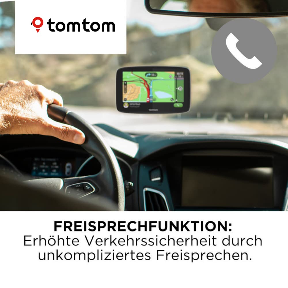 TomTom Navigationsgerät GO Essential (5 Zoll, Stauvermeidung dank TomTom Traffic, Karten-Updates Europa, Freisprechen, Updates über Wi-Fi, TMC), Schwarz