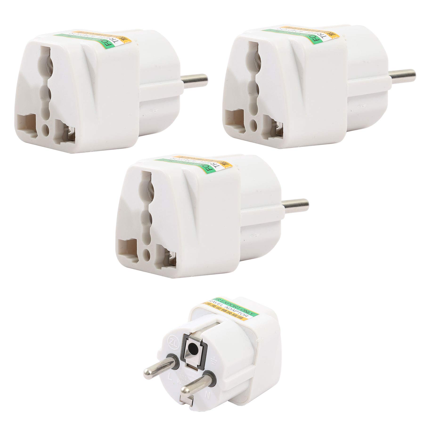 Buy HiPLASST (3PCS) Grounded Universal Plug Adapter (Type F) for AU US