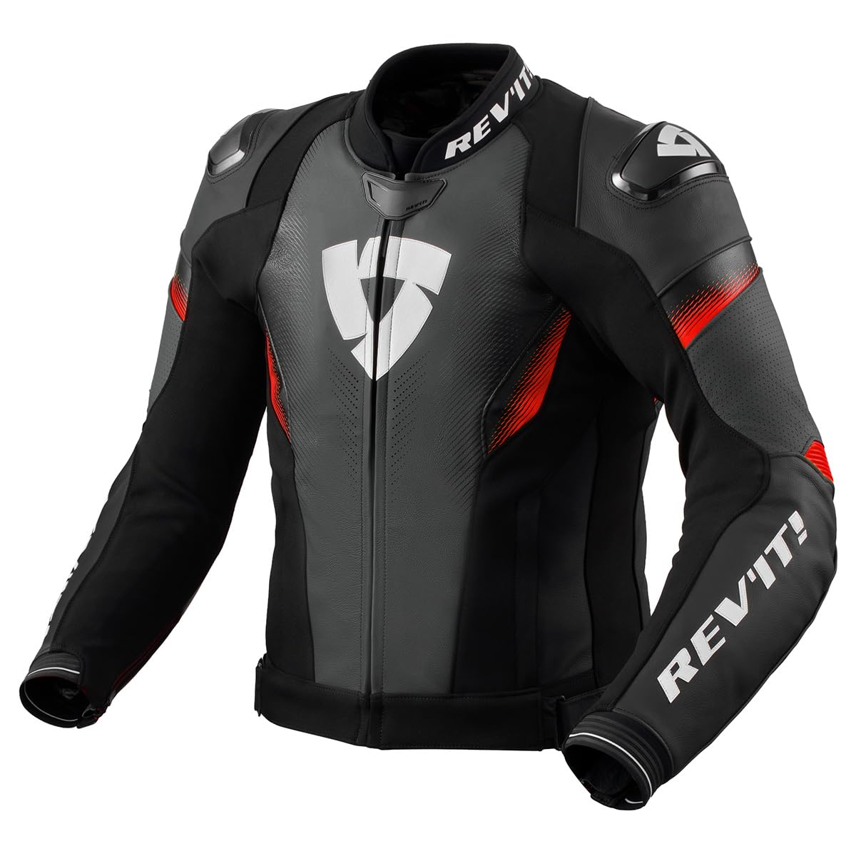 REVIT Mens Control Urban Sport Motorcycle Jacket Black Neon Red - 50