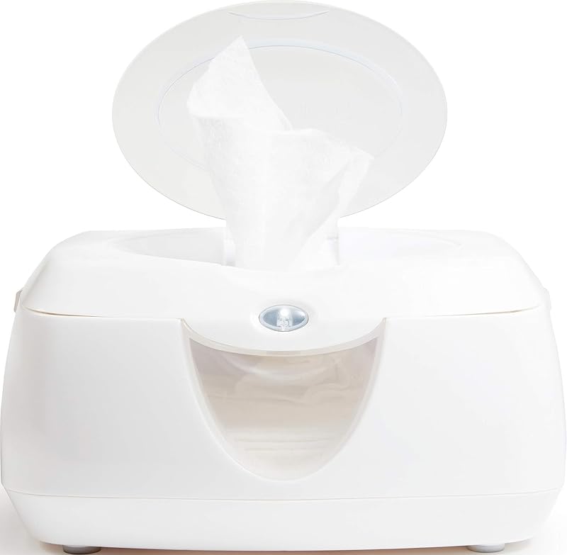 Warm Glow Baby Wipe Warmer with Nightlight, White