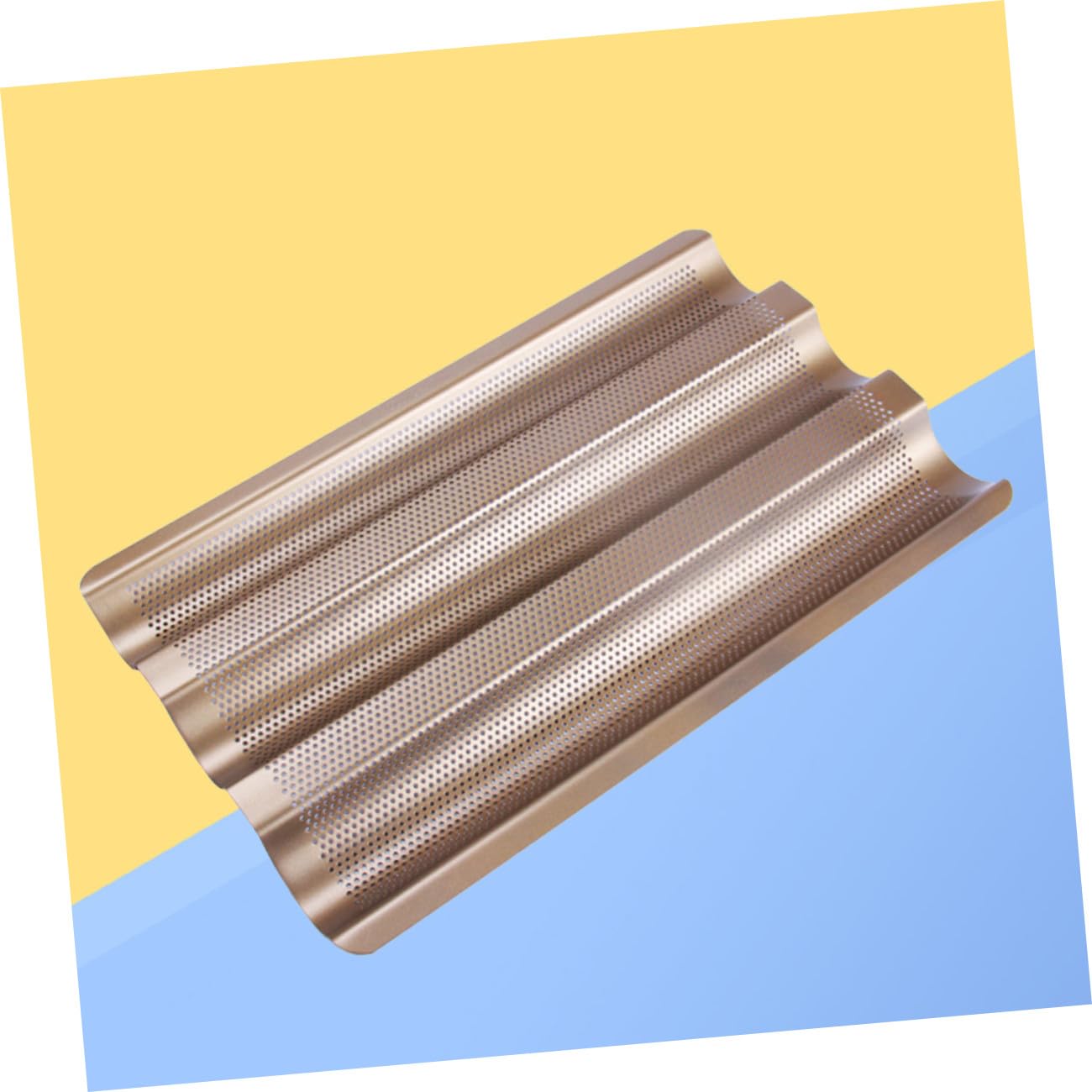Molde para Pan Francés con Revestimiento Antiadherente Bandeja Perforada para Horno Pequeño Molde para Baguettes Accesorios para Hacer Pan