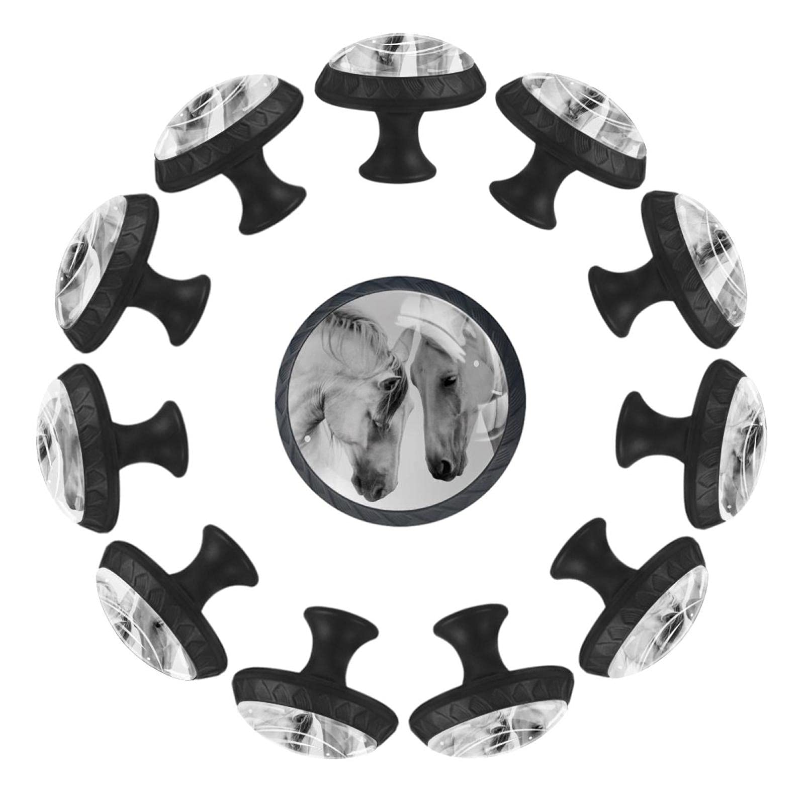Boutons de tiroir cheval blanc 35mm commode chambre salle de jeux x12