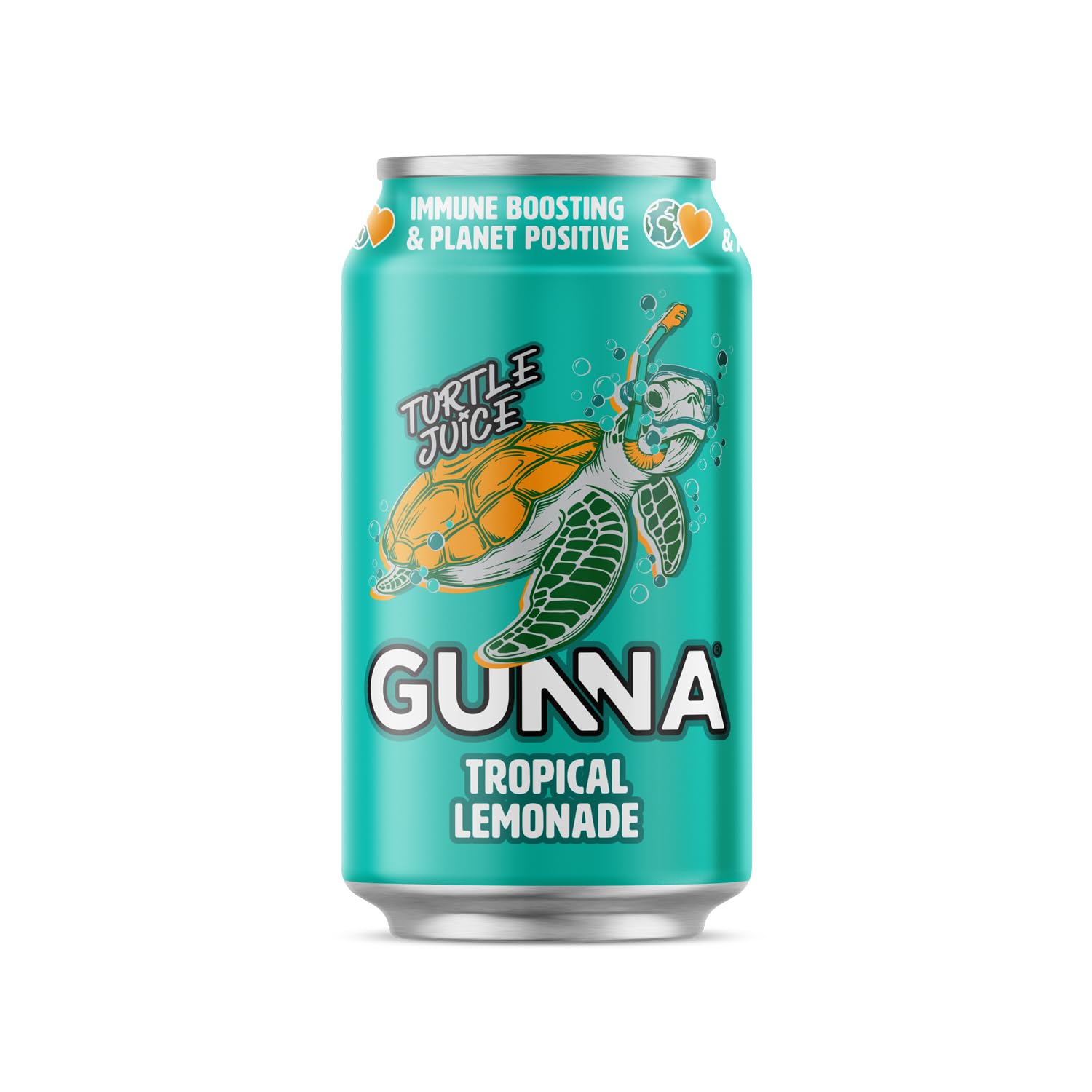 GunnaFizzy Drinks, Tropical Mango Lemonade Cans, Natural, Vegan, Sparkling Soft Drink with Real Fruit Juice, Tropical Flavour Immune Boosting Drink 330ml