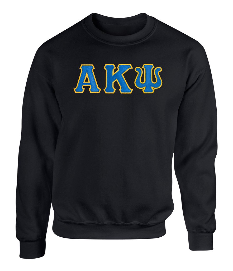 Alpha Kappa Psi Twill Letter Crewneck Sweatshirt Black Small : Clothing,  Shoes \u0026 Jewelry - Amazon.com
