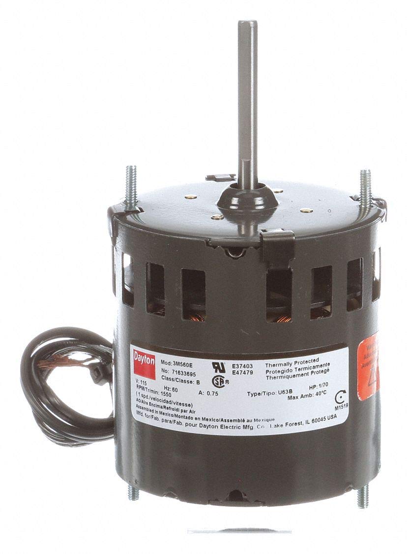 Dayton 3M560 Electric Motor, 1/70 hp, 1550 RPM, 115V, 3.3" Diameter