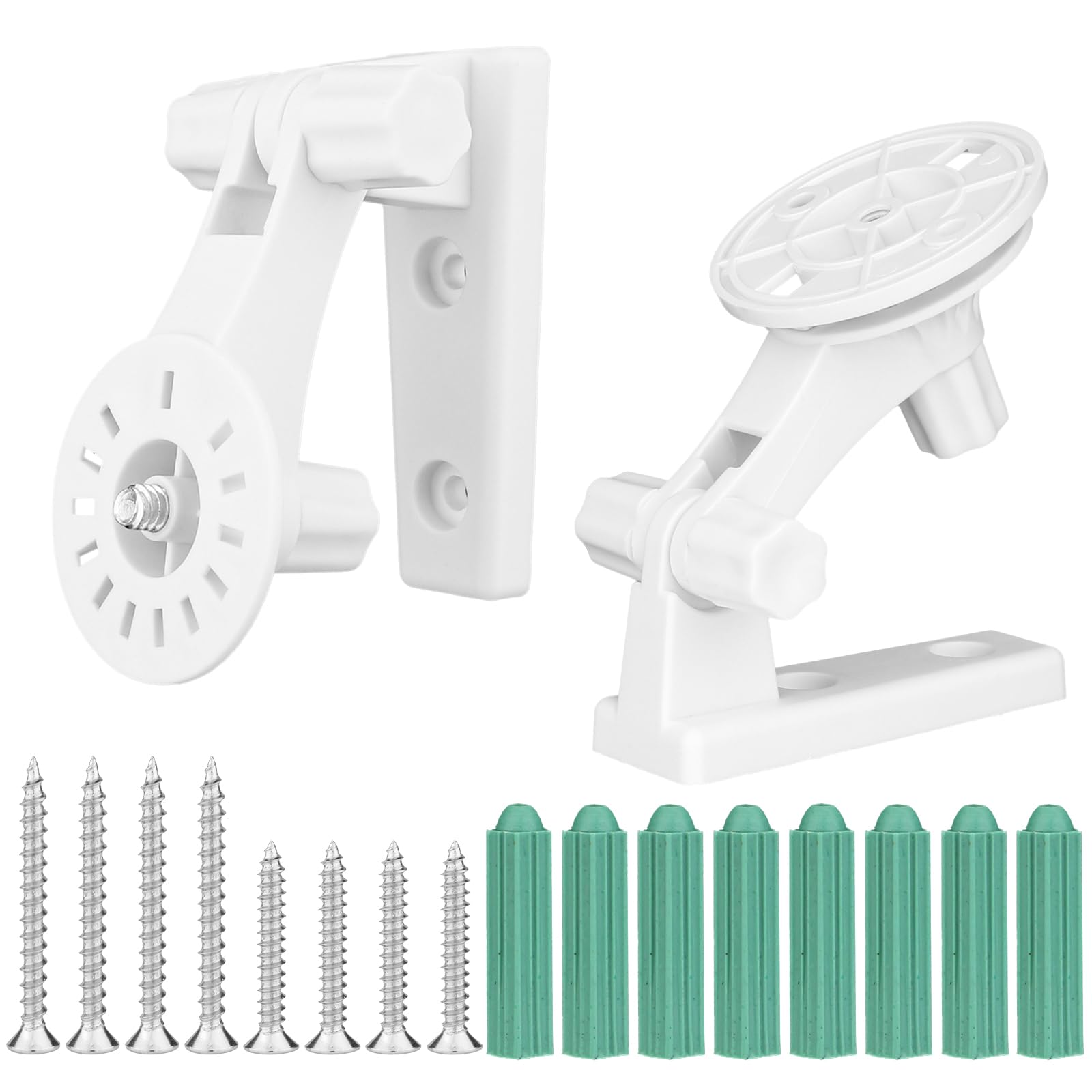 2 Pcs Ring Mounting Bracket, Ring Camera Mounts for Outside Angle, Indoor Camera Monitoring Bracket Plastic Wall Mount CCTV Stand 110mm Height for Home Surveillance System Mounting, White