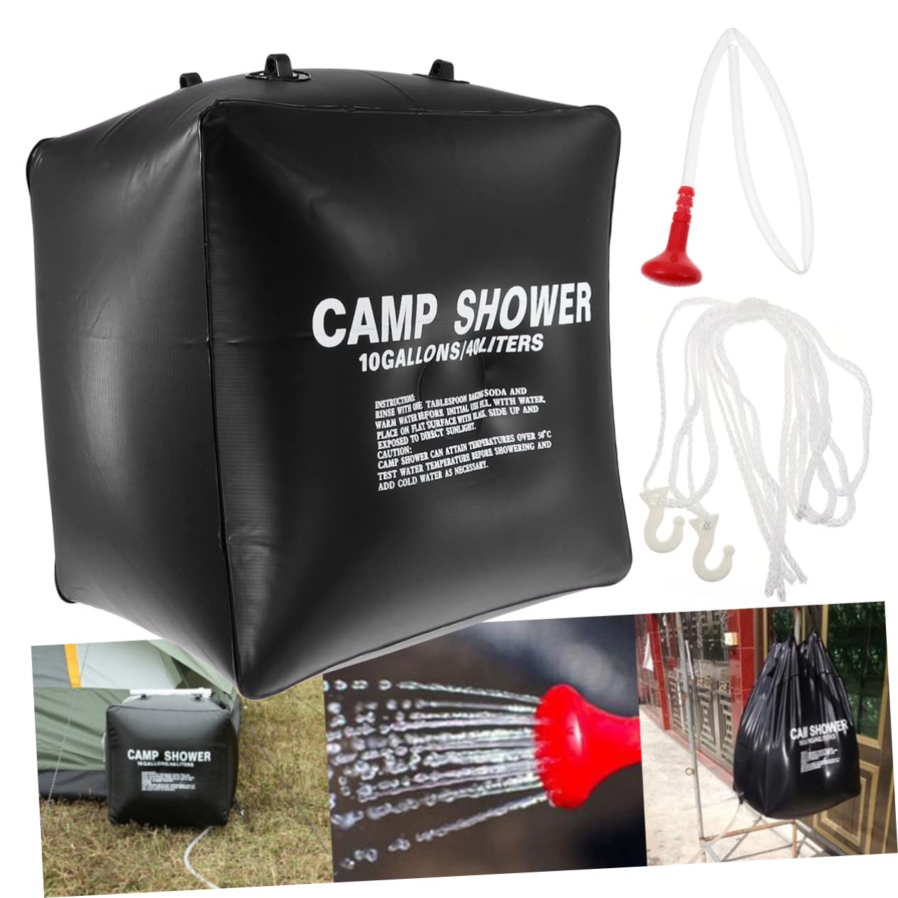 BRIGHTFUFU Solar Camping Shower Bag 40l Portable Shower Pouch for Outdoor Activities