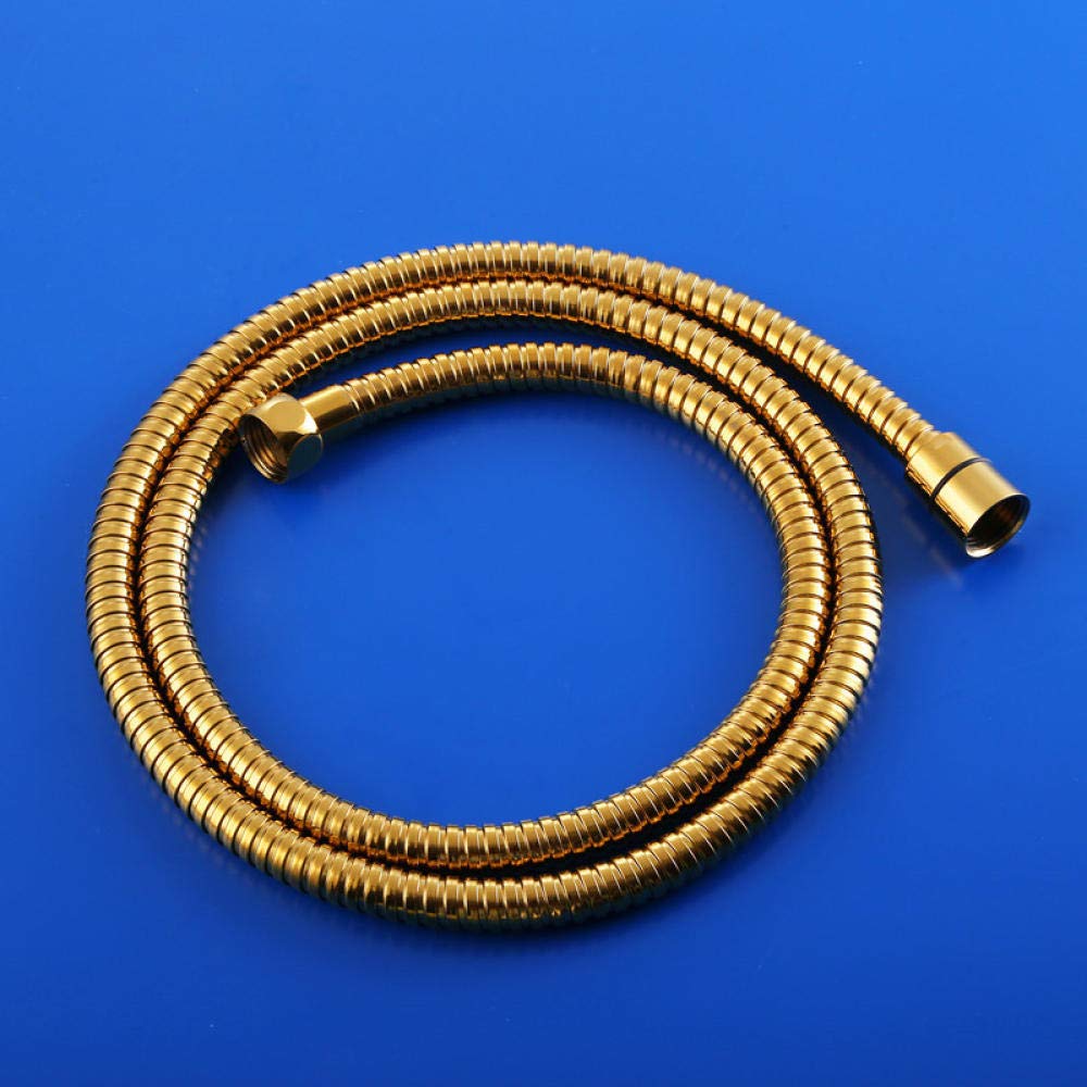 Makeups58 Chrome,Gold 304 Stainless Steel Shower Hoses 0.5M/1M/1.5M Plumbing Hoses Chrome G1/2 Inch Bathroom Shower Head Pipe Gold -0.5M