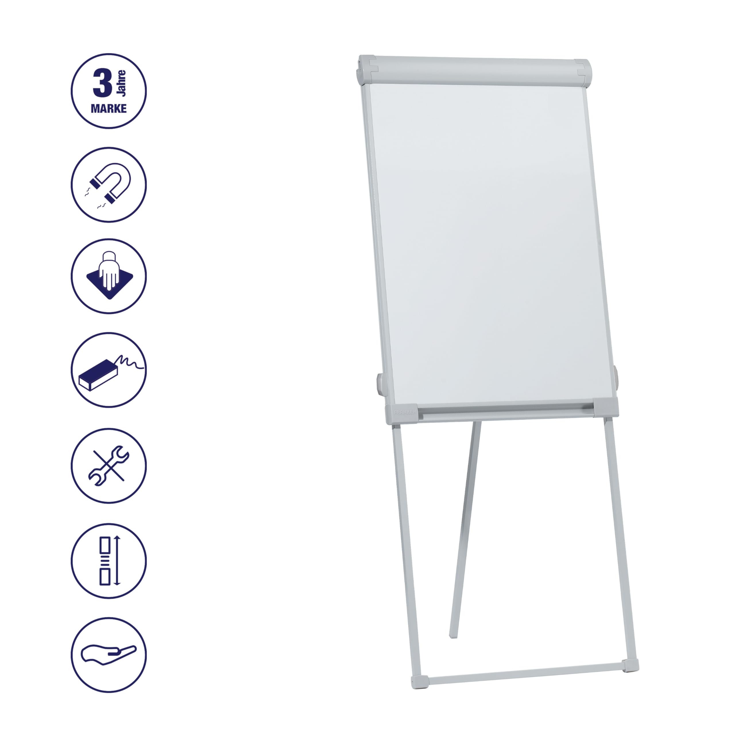 Franken FC43 - Lavagna a fogli mobili standard, 67 x 95 cm, superficie d'appoggio 67,5 x 58 cm, grigio chiaro