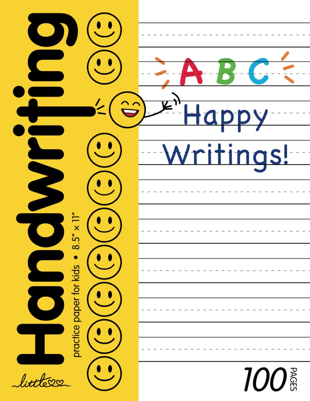 Handwriting Practice Paper for Kids: 100 Blank Alphabet Writing Paper with Dotted Lines