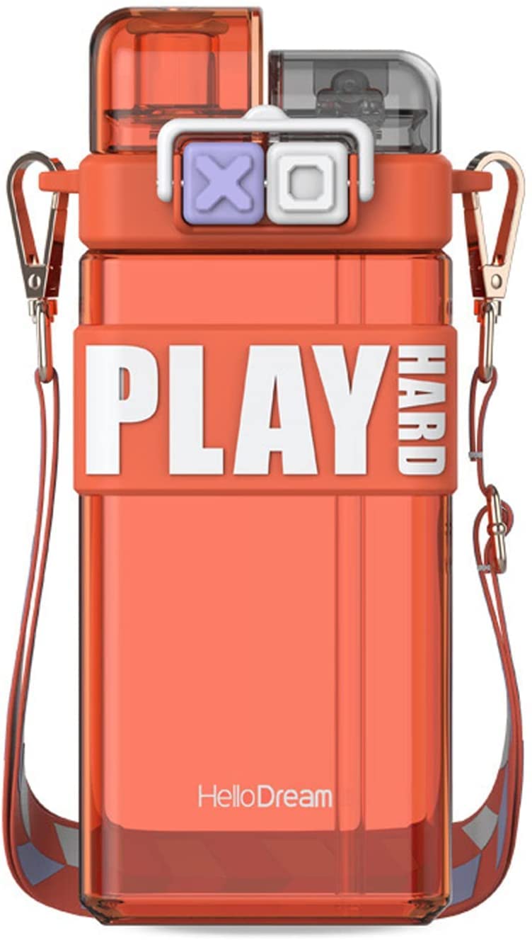 18 oz hochwertige Kunststoff-Wasserflasche, tragbare Wasserflasche auslaufsicher mit doppelt erhöhtem Deckel für Laufen, Fitnessstudio, Outdoor und Camping