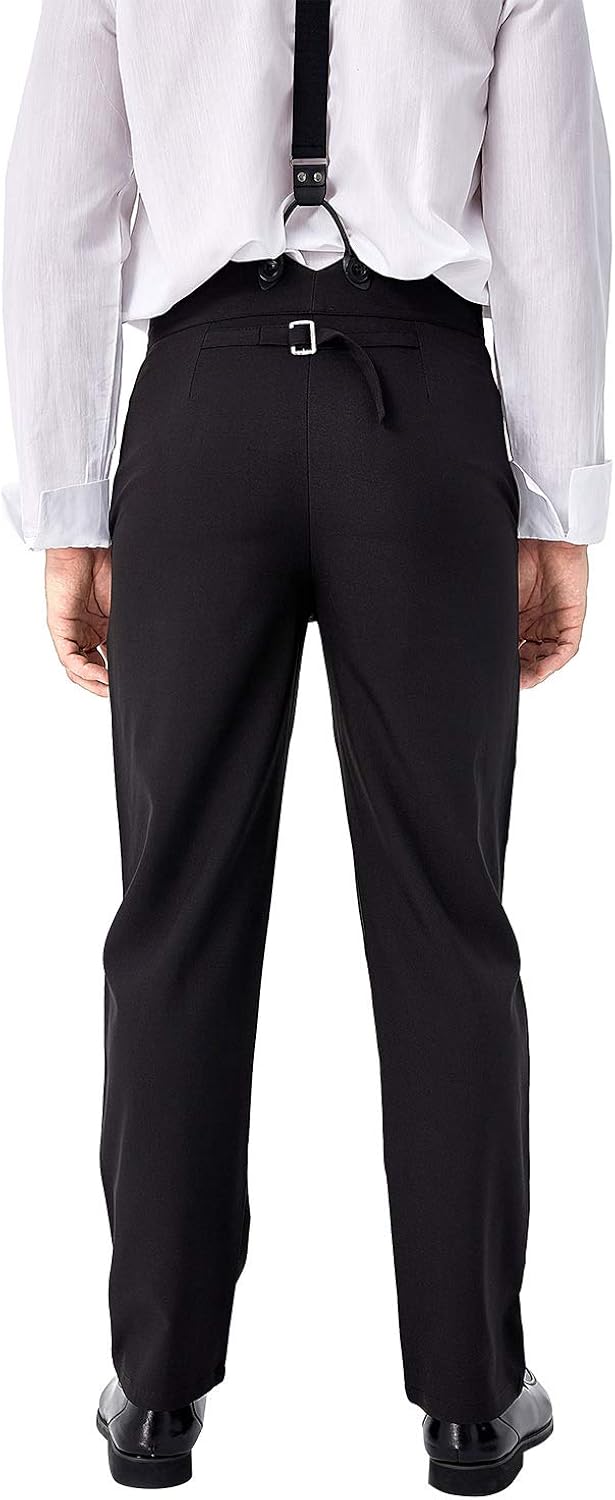 Ya-cos Steampunk Pants Classic Victorian Men's Pants Trousers Small Black