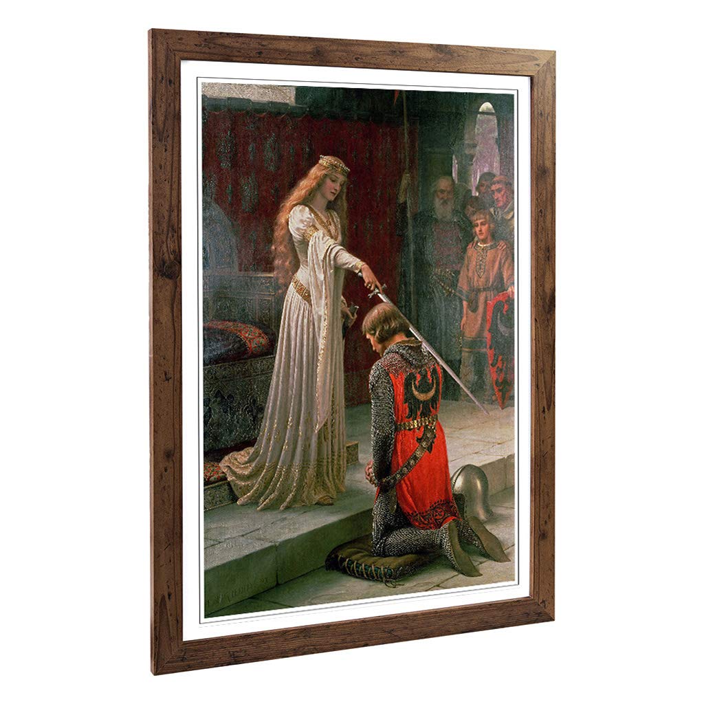 Big Box Art Framed Print of Edmund Leighton The Accolade Design | Wall Art Picture | Home Decor for Kitchen, Living, Dining Room, Bedroom, Hallway, Office, Walnut, A2 / 24.5x18 Inch / 62x45cm