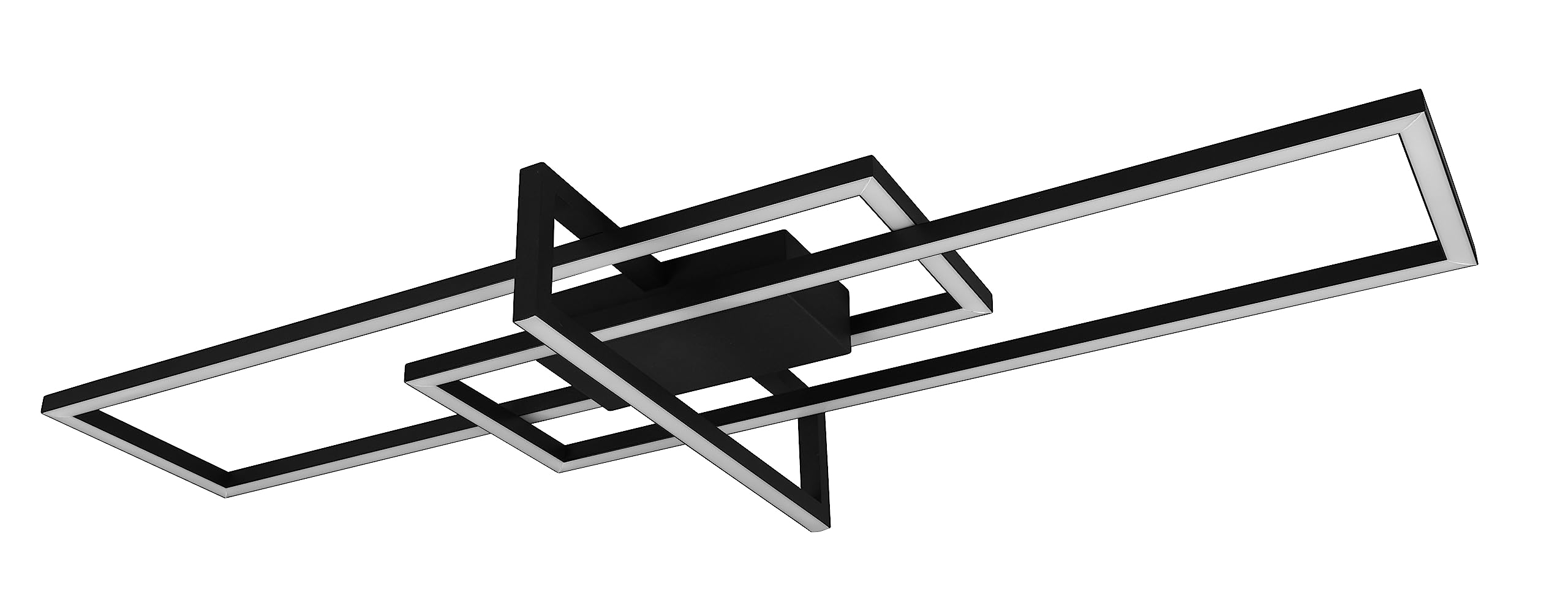 TRIO, Plafoniera, Salinas incl. 1 x LED,SMD,34,0 Watt,3000K,3900 Lm. Finitura: Metallo, nero opaco L:100,0cm, L:40,0cm, A:11,5cm Dimmerabile tramite interrutto,IP20,Luminosita non regolabile